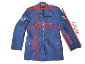 Vintage Usaf mens tropical wool coat blue A/F shade 1084 40R Vietnam era.