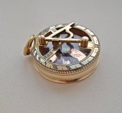 Кишеньковий латунний компас із сонячним годинником. Новий