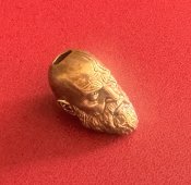 Намистина (бусина) "Gold Kratos Head" для плетіння темляків з паракорду