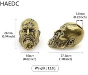 Намистина (бусина) "Gold Kratos Head" для плетіння темляків з паракорду