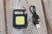 Портативний ліхтарик брелок на карабіні з магнітом Mini COB 500 lum (металевий) (1753)