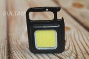 Портативний ліхтарик брелок на карабіні з магнітом Mini COB 500 lum (металевий) (1753)