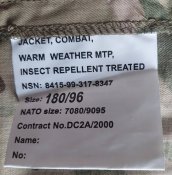 Китель, куртка: Jacket, Combat Warm Weather MTP 180/96, новый, армия ВС Великобритания