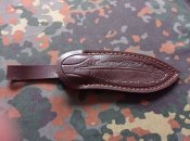 Туристичний ніж Пташине Перо Damascus Brown 20см,ручка дерево,чехол екошкіра в вигляді пташиного Пера.