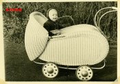 1950s CUTE BABY SITTING in PRAM.JPG