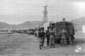 14_Una colonna motorizzata dell'esercito ferma in una zona desertica.jpg