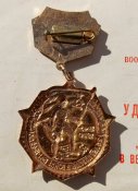 Знак «25 лет победы в Великой Отечественной войне» в тяжёлом металле на документе