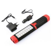 Фонарь кемпинг (автомобильный) на кристаллах 12V 0909, 24+2LED, +солн. батар.+батарейки+магнит