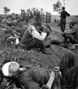 7. gebirgsjager051 Wounded soldiers, who had received their first aid are seen here.jpg