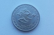 Две памятные монеты Приднестровья 1 рубль 2016г. (Рыбы, Водолей)