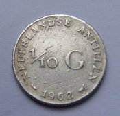 0,1 гульдена. Нидерландские Антиллы 1962г. Ag.jpg