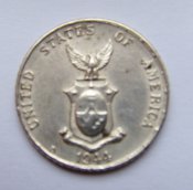 10 сентаво. Филиппины 1944г. Ag+.jpg