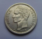1 боливар. Венесуэла 1960г. Ag+.jpg