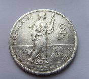 2 лей. Румыния 1914г. Ag.jpg