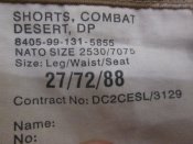 Шорты DDPM ВС Британии (Shorts, Сombat Desert, DP) р. 27/72/88