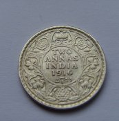 2 анны. Британская Индия 1916 г. Ag.jpg
