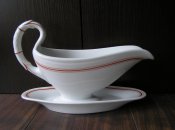 Соусница из офицерского сервиза Кригсмарине. Подводный флот. Красная кайма