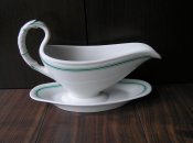 Соусница из офицерского сервиза Кригсмарине. Подводный флот. Зелёная кайма