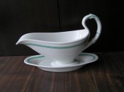 Соусница из офицерского сервиза Кригсмарине. Подводный флот. Зелёная кайма