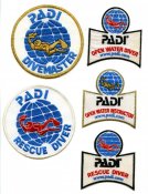 Нашивки Шевроны Дайвинг классность PADI старого и нового образца 5 шт.