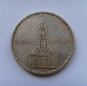 5 марок. Германия. Церковь в Потсдаме (подпись) 1934г. Ag.jpg