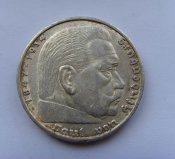 5 марок. Германия. Пауль фон Гинденбург 1936г. Ag+.jpg