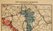 Карта "Марш на Запад" Первая мировая 5 августа 1914 года Германия