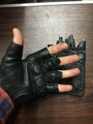Перчатки тактические кожаные без пальцев с демпфером Mil-Tec Black, 12504502. Размер М
