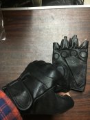 Перчатки тактические кожаные без пальцев с демпфером Mil-Tec Black, 12504502. Размер М