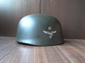 Немецкий шлем М38  для парашютно десантных войск , осколочная пробоина