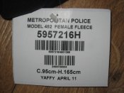 Лот №А2034 Флис черный Metropolitan Police London 165/95