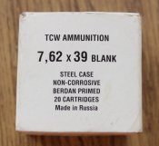 Холостые патроны 7,62x39 производства TCW Ammunition