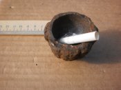Самостоятельный осколок Ф.-1.№5.Готовая пепельница.Коп по ВОВ.