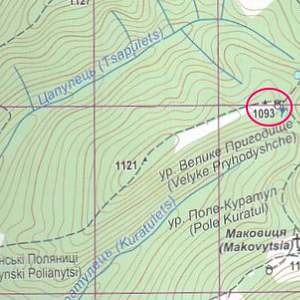 Карпаты.10-23.08.18г.2-я стоянка.Высота 1093.Карта Східні Горгани.2