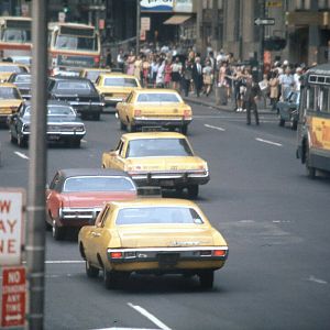 1970's NY New York Downtown Taxi