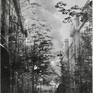 Палаючий Хрещатик з Пасажу, вересень 1941