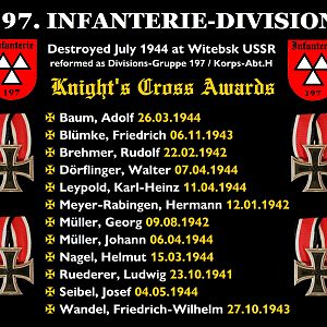 197. INFANTERIE-DIVISION - Knight's Cross Awards