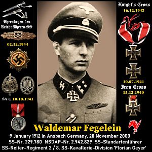 ✠ Waldemar Fegelein 9 January 1912 in Ansbach Germany. 20 November 2000
