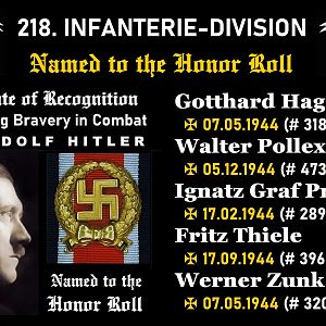 218. INFANTERIE-DIVISION — Certificate Of Recognition For Outstanding Bravery In Combat
