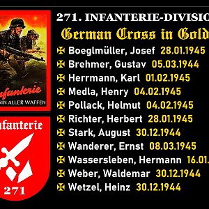 271. INFANTERIE-DIVISION — German Cross in Gold