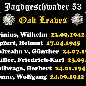 Jagdgeschwader 53 „Pik As“ — Oak Leaves