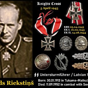 ✠ Alfrēds Riekstiņš Born: 30.01.1913 in Tukums-Matkule, Latvia. Died: 11.09.1952 (in combat with Soviet troops)