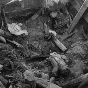 Прямое попадание. Разбитый немецкий блиндаж. Июль 1944 г..jpg