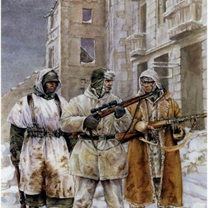 InfanteriadelaWehrmachtconropadeinviernoycamuflageentreellosunSniper.jpg