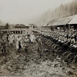 Erzherzog Karl besichtigt eine deutschen Radfahrbrigade,12.9.1916