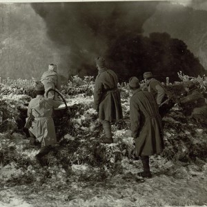 Übung mit einem Flammenwerfer