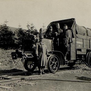 Schienen-Auto zwischen Oporzec - Slawsko.