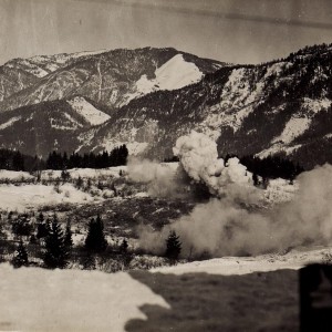 Explosion einer 40cm Mine