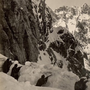 Blick von der grossen Naboisscharte gegen den Montasch, Aufgenommen am 4. Mai 1916