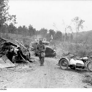 Im_Westen_zerstörte_Fahrzeugkolonne